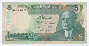 Tunisia, 5 dinars 1972 (1161)