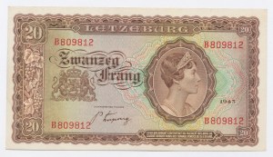 Lucembursko, 20 franků 1943 (1179)