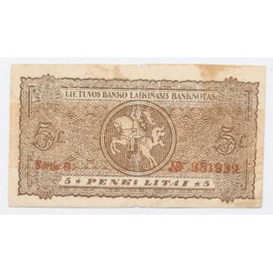 Lituanie, 5 litai 1922. période fals. Rare (1181)