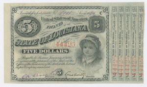 USA, Luizjana, Nowy Orlean, 5 dolarów 1875 (1182)