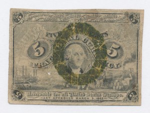 USA, Moneta frazionaria, 5 centesimi 1863 (1183)