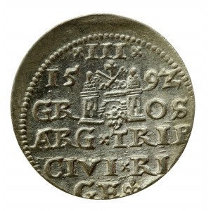 Sigismund III. Vasa, Trojak 1592, Riga (727)