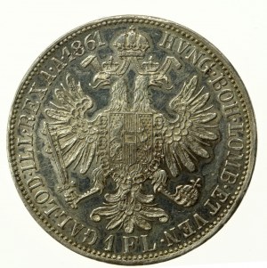 Rakousko, Franz Joseph I, 1 Floren 1861 A, Vídeň (782)