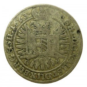 Slezsko, Leopold I, 15 krajcarů 1663 GH, Wrocław (795)