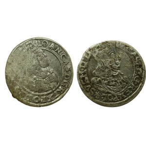 Jean II Casimir, set de Sixes 1663 et 1666. 2 pièces au total. (796)