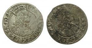 Jean II Casimir, set de six pence 1666 et 1668. 2 pièces au total. (797)