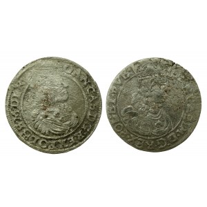 John II Casimir, 1664 and 1662 set of the Sixth Pack AC-PT Lvov. Total of 2 pcs. (798)