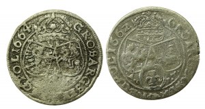 John II Casimir, 1664 and 1662 set of the Sixth Pack AC-PT Lvov. Total of 2 pcs. (798)