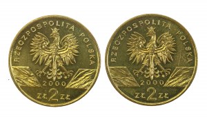 III RP, ensemble de 2 pièces d'or 2000 Dudek. Total de 2 pièces. (461)