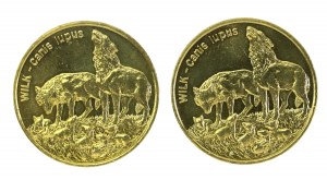 III RP, set of 2 gold 1999 Wolf. 2 pieces total. (462)
