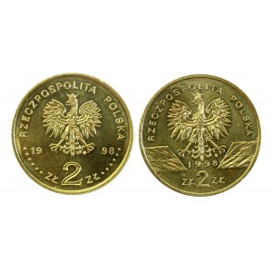 III RP, zestaw 2 złote 1998 Zygmunt III i Ropucha. Razem 2 szt. (463)