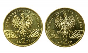 III RP, set di 2 Lupo 1999 oro. Totale 2 pezzi. (464)