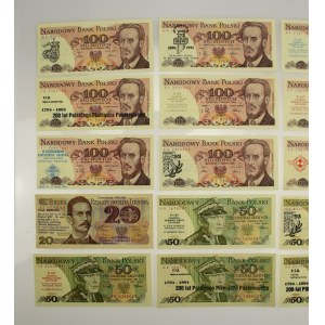 Set di banconote PRL con stampe. Totale 20 pezzi. (467)