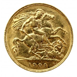 Grande-Bretagne, Édouard VII, 1/2 souverain 1909 (192)