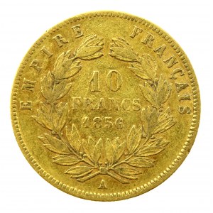 Francja, Napoleon III, 10 Franków 1856 A, Paryż (196)