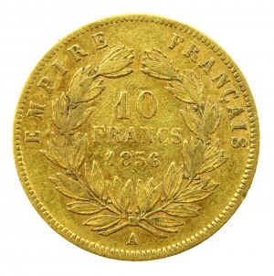 Francie, Napoleon III, 10 franků 1856 A, Paříž (196)