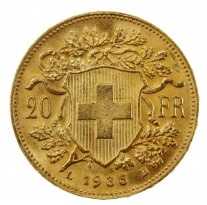 Švýcarsko, 20 franků 1935, Bern (199)