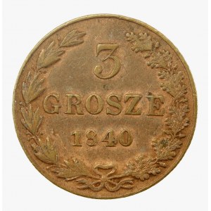 Russian partition, Nicholas I, 3 pennies 1840 MW (903)