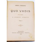 SIENKIEWICZ - QUO VADIS 1. vydání z roku 1896.