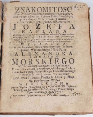 OSTROWSKI - ZNAKOMITOSC NOWEY OZDOBY KOŚCIOŁA KATOLICKIEGO RZYMSKIEGO 1769