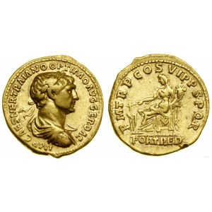 Roman Empire, aureus, 114-116, Rome