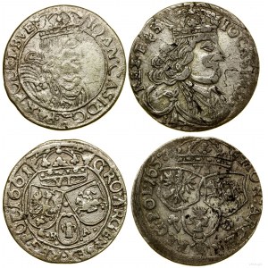 Polska, zestaw 2 x szóstak, 1657 IT (Kraków), 1661 GBA (Lwów)