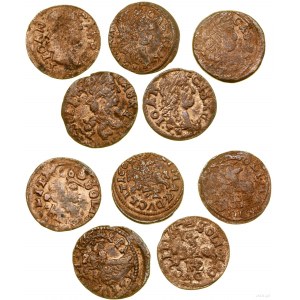 Polska, zestaw 5 x szeląg miedziany, 1660?, 1661?, 1662?, 1666, 1667?