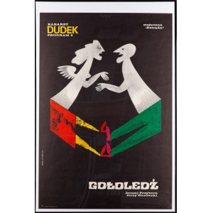 Entwurf von Eryk LIPIŃSKI (1908-1991), Kabarett Dudek Programm 8 Gołoledź, 1973 (gerahmtes Plakat)