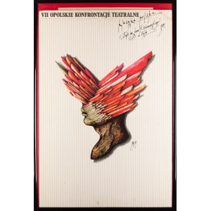 navrhol Eugeniusz GET-STANKIEWICZ (1942-2011), VII Opolskie Konfrontacje Teatralne, 1981 (zarámovaný plagát)
