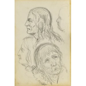 Antoni KOZAKIEWICZ (1841-1929), Szkice twarzy w różnych ujęciach