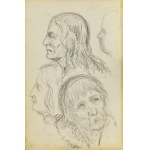 Antoni KOZAKIEWICZ (1841-1929), Szkice twarzy w różnych ujęciach