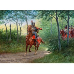 Jan ROSEN (1854-1936), Troop of Napoleonic hussars, 1923