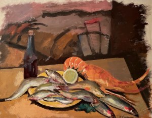 Abraham WEINBAUM (1890-1943), Martwa natura z rybami i homarem, 1938?