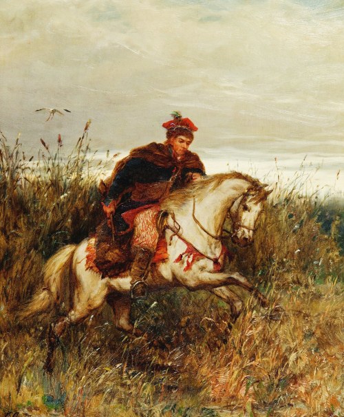 Ludwik GĘDŁEK (1847-1904), Posłaniec - Krakus pędzący na koniu