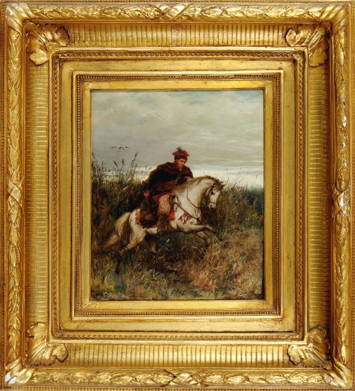 Ludwik GĘDŁEK (1847-1904), Posłaniec - Krakus pędzący na koniu