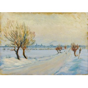 Józef PIENIĄŻEK (1888-1953), Winter suburban landscape