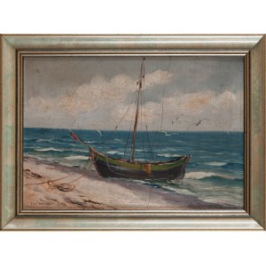 Eugeniusz DZIERŻENCKI (1905-1990), Fishing boat on the shore