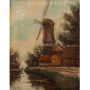 Maler unbestimmt, KNEEPKENS(?) (20. Jahrhundert), Niederländische Windmühle
