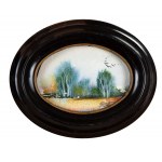 Artist unspecified, KT monogrammer (20th century), Set of three oval landscapes, 1991