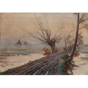 Malíř neurčen, Polsko (20. století), Krajina s vrbou