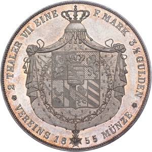 German States - Sachsen - Charles Alexander - 2 Thalers 1855 A
