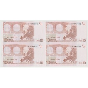 UE arkusz 4 x 10 Euro 2002 seria X/R - rzadkie