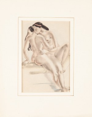 Suzanne BALLIVET (1904-1985), Scena miłosna z dwiema kobietami, lata 1950-te