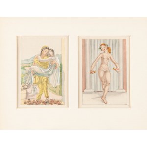 Suzanne BALLIVET (1904-1985), Zestaw dwóch grafik: Scena miłosna i Tancerka, lata 1950-te