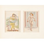 Suzanne BALLIVET (1904-1985), Zestaw dwóch grafik: Scena miłosna i Tancerka, lata 1950-te