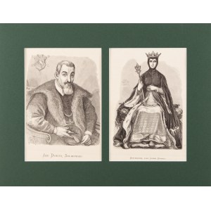 Jan MATEJKO (1838-1893), Zwei kooptierte Porträts, 1876 1. Jan Dymitr Solikowski 2.Grzymisława, Frau von Leszek dem Weißen