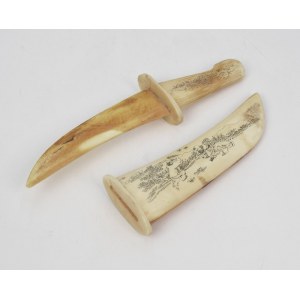 Decorative paper knife, in scabbard