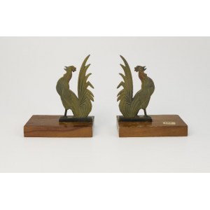Bookends with rooster motif