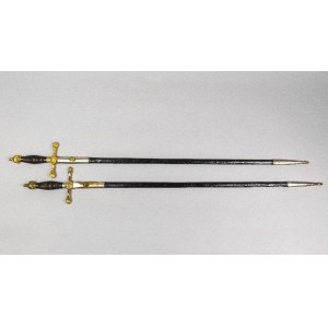 Pair of parade swords - clerical - in scabbards