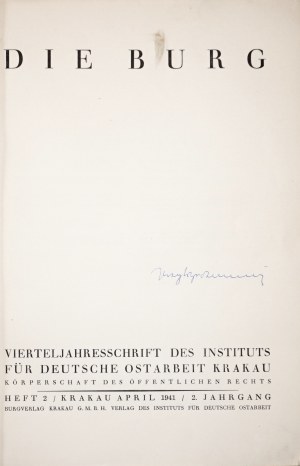 VILLES ET CLUTURES POLONAISES, 1941 [Owińsk, Antonin, Kurnik, Krzeszowice] DIE BURG [signature Wyrozumski].